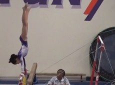 11 Year old USAG Level 8 Gymnastics Evaluation meet - Bars 9.6 - YouTube